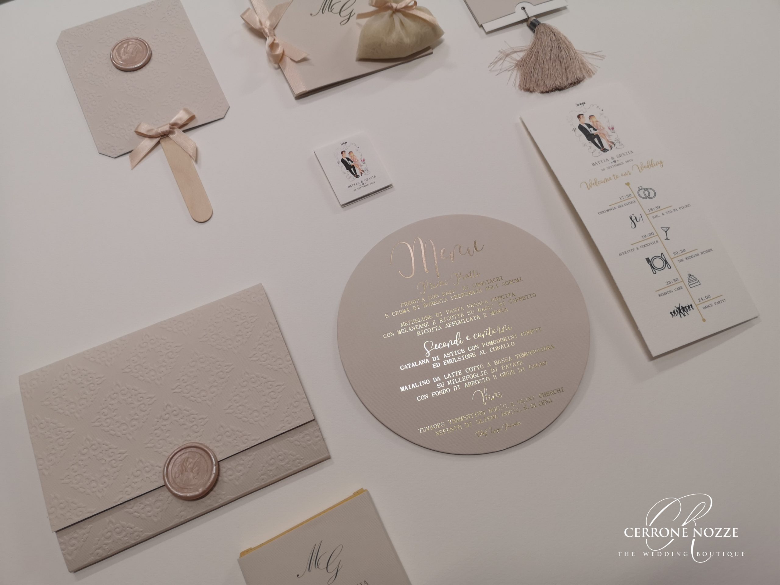 wedding stationery stampa a caldo hotfoil letterpress | Cerrone Nozze wedding boutique