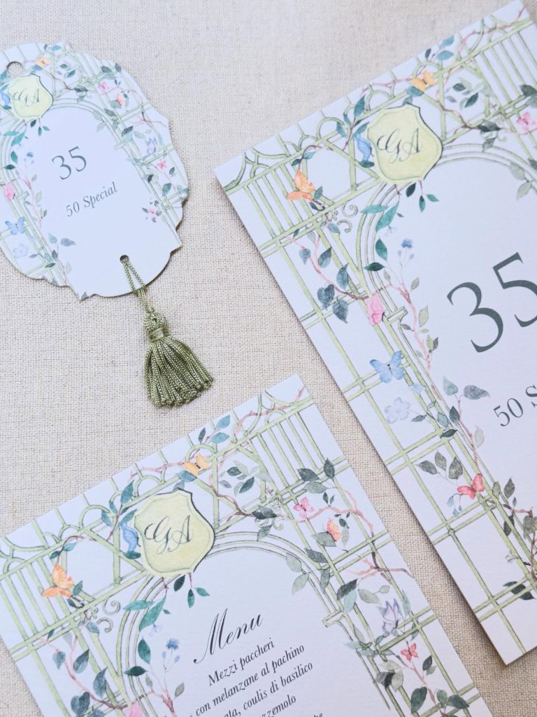 G e A – Castello di Palo Laziale – stationery Cerrone Nozze